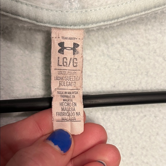 Under Armour Women's Light Blue V-Neck Hoodie - Picture 2 of 5